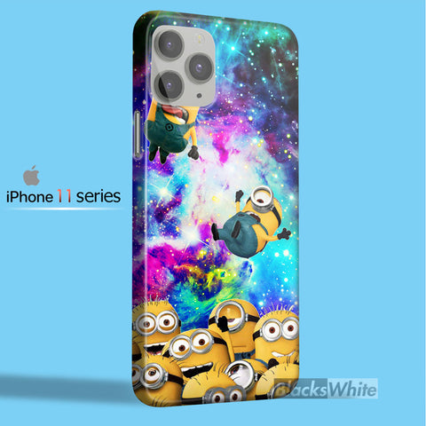 minions despicable me in galaxy nebula   iPhone 11 Case