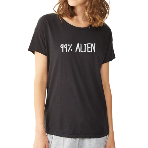 99 Percent Alien Funny Parody Gym Sport Yoga Thanksgiving Christmas Funny Quotes Women'S T Shirt