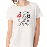A Little Lipsense And A Whole Lot Of Jesus Lipstick Women'S T Shirt