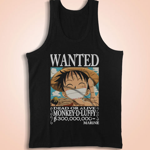 Anime One Piece Wanted Luffy Men'S Tank Top
