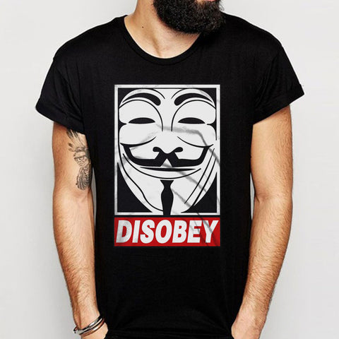 Anonymous V For Vendetta Disobey Obey Guy Fawkes Men'S T Shirt