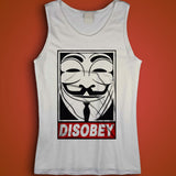 Anonymous V For Vendetta Disobey Obey Guy Fawkes Men'S Tank Top