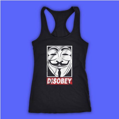 Anonymous Vendetta Disobey Obey Women'S Tank Top Racerback