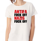 Antifa And Nazis Fuck Off Condemn Both Sides This Violence Is Stupid Paid Protest Free Speech Riots Maga Women'S T Shirt