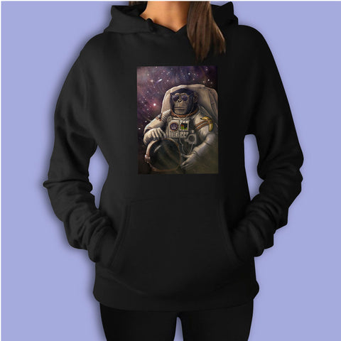 Astronaut Funny Monkey Chimp In Space Women'S Hoodie