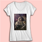 Astronaut Funny Monkey Chimp In Space Women'S V Neck
