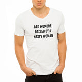 Bad Hombre Raised By A Nasty Woman Simple Men'S V Neck