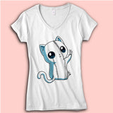 Bad Kitty On Your Front Women'S V Neck