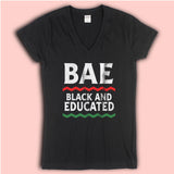 Bae Black And Educated Logo Women'S V Neck