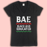 Bae Black And Educated Women'S V Neck