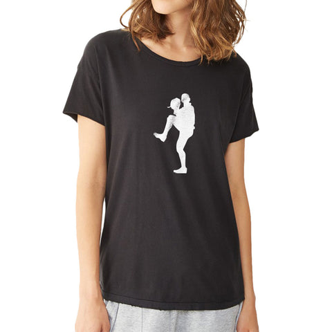 Baseball Pitcher Player Silhouette Women'S T Shirt
