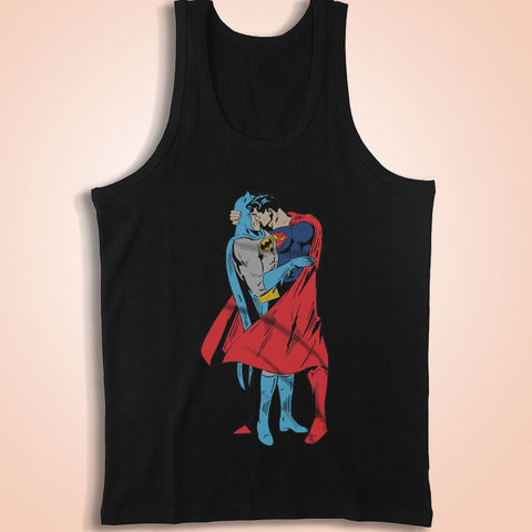 Batman Superman Kissing Superhero Gay Pride Lgbt Retro Men'S Tank Top