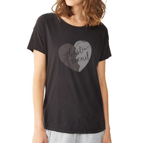 Best Friend Break Heart Silhouette Style Printed Women'S T Shirt