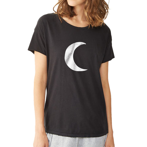 Black Crescent Moon Women'S T Shirt