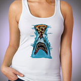 Brand New Full Color Pizza Shark Women'S Tank Top