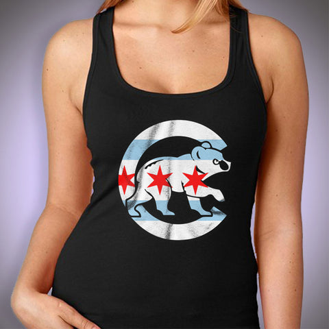 Chicago City Flag Cubs Logo Women'S Tank Top