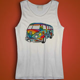 Colorful Vw Hippie Bus Vw Bus Bus Volkswagen Men'S Tank Top