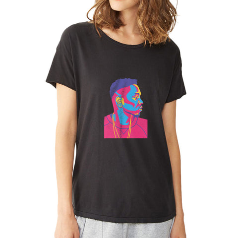 Colourful Portrait Of Kendrick Lamar Women'S T Shirt