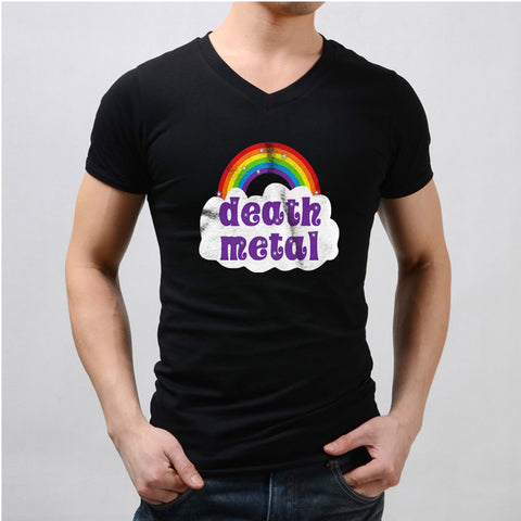 Cute Death Metal Rainbow Funny Swag Men'S V Neck