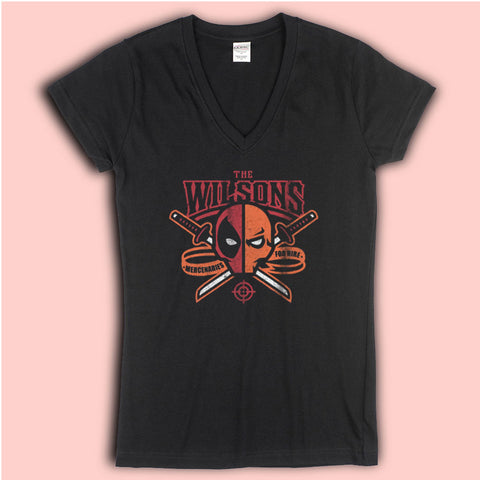 Deadpool Deathstroke Wilson Brothers Women'S V Neck