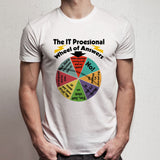 The IT Professional Wheel of Answers color logo Men's T shirt