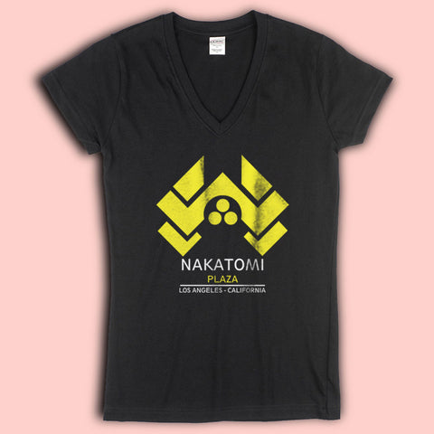 Die Hard Inspired Nakatomi Plaza Printed Women'S V Neck
