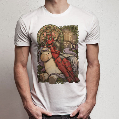 Deadpool Unicorn Chimichanga Merch With A Mouth Men'S T Shirt – BlacksWhite