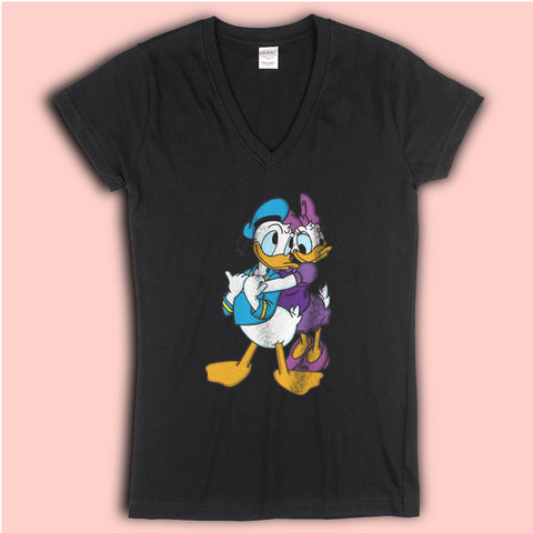 Disney Donald Daisy Duck Cartoon Movie Animal Women'S V Neck