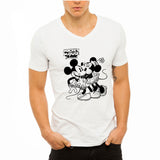 Disney Mickey Minnie Mouse Hug Love Men'S V Neck