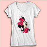 Disney Minnie Mouse Mickey Cute Women'S V Neck