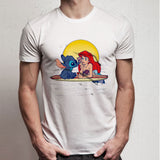 Disney Stich And Little Mermaid Men'S T Shirt