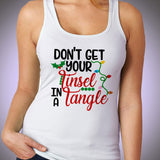 Dont Get Your Tinsel In A Tangle Mistletoe Christmas Lights Women'S Tank Top