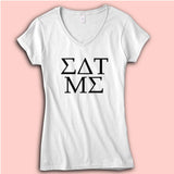 Eat Me Funny Greek Letters Women'S V Neck