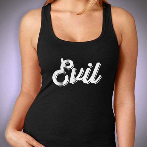 Evil Cute Evil Gym Sport Runner Yoga Funny Thanksgiving Christmas Funny Quotes Women'S Tank Top