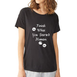 Finish What You Started Human Soot Sprites Totoro Nerdy Anime Women'S T Shirt