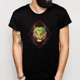 Fire Tiger Summer Hippie Hipster Psychedelic Rave Festival Neon Gift Gift Idea Men'S T Shirt