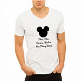 First Think Second Believe And Finally Dare Mickey Mouse Disney Quotes Men'S V Neck