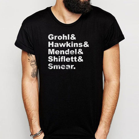 Foo Fighters Rock Band Lineup Grohl Hawkins Mendel Shiflett Smear Men'S T Shirt