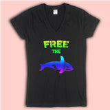 Free The Orcas Logo Women'S V Neck
