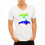 Free The Orcas Logo Men'S V Neck