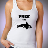 Free The Orcas Whales Vegan Women'S Tank Top