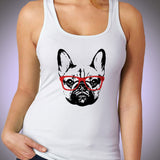French Bulldog With Glasses Art Women'S Tank Top