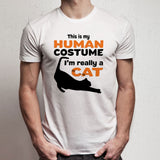 Funny This Is My Human Costume I'M Really A Cat Men'S T Shirt