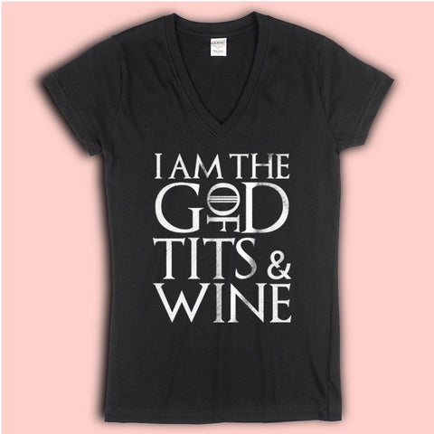 God Of Tits And Wine Women'S V Neck