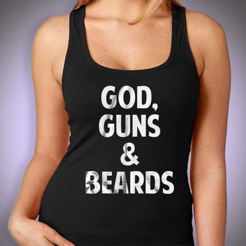 God, Guns And Beards Women'S Tank Top