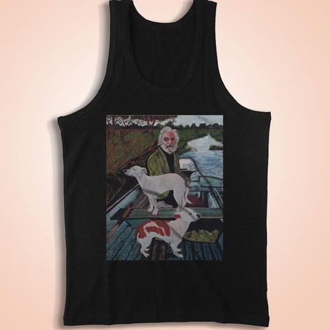 Goodfellas Painting Old Man With Two Dogs Men'S Tank Top