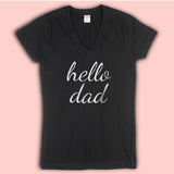Hello Dad Pregnancy Announcement Outfit Gift For Newborn Women'S V Neck