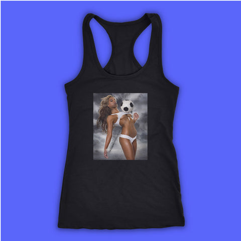 Hottest Sexy Football Girl Naked Women'S Tank Top Racerback