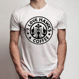 I Love Hawks And Coffee Men'S T Shirt