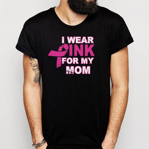 I Wear Pink For My Mom Youth Breast Cancer Awareness Men'S T Shirt